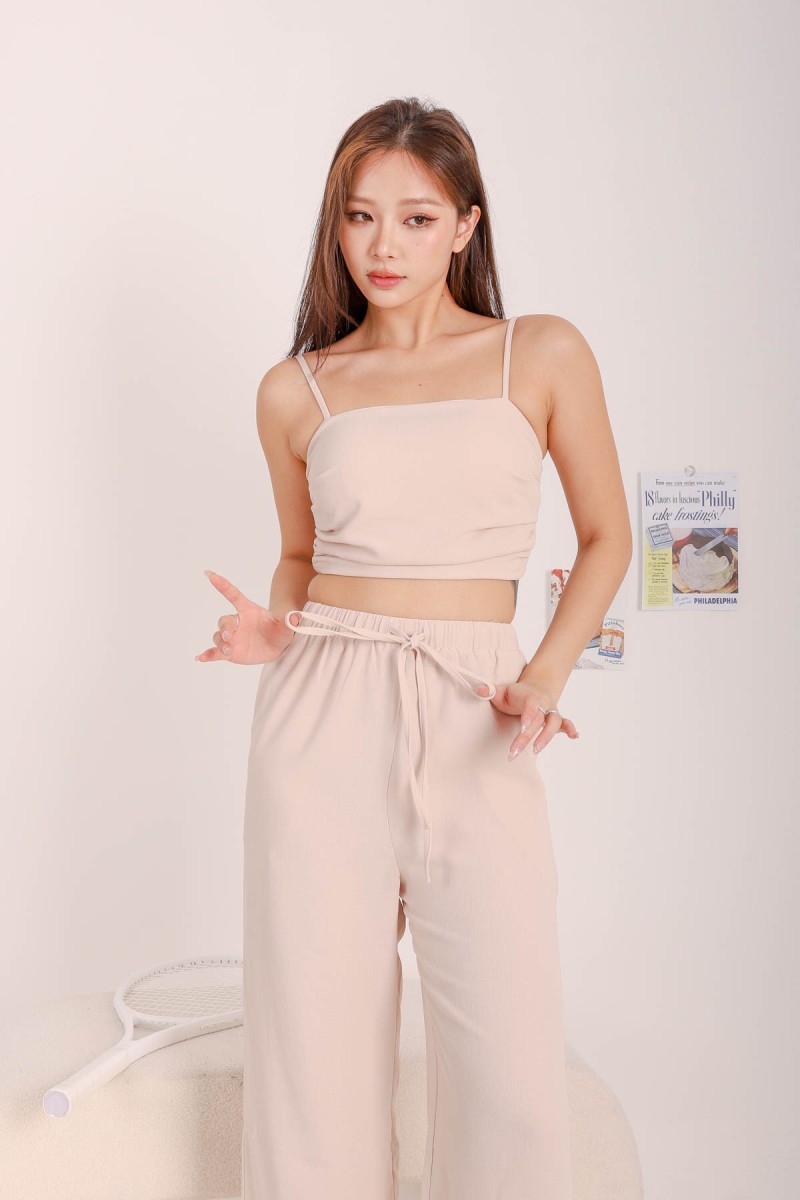 Evie Wide Leg Pants in Oat