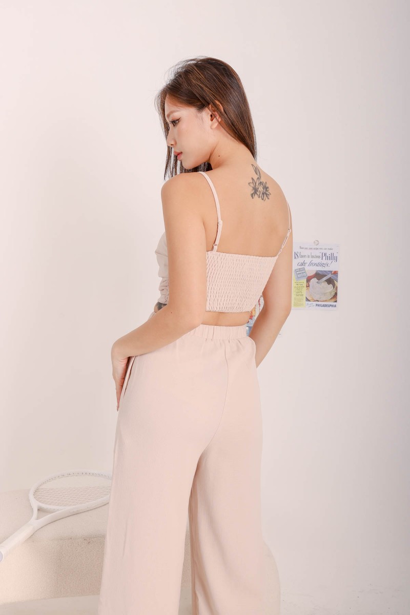 Evie Wide Leg Pants in Oat