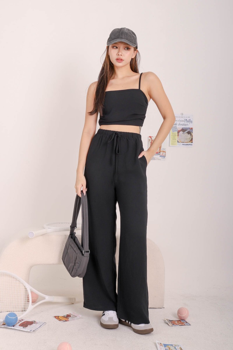 Evie Wide Leg Pants in Black