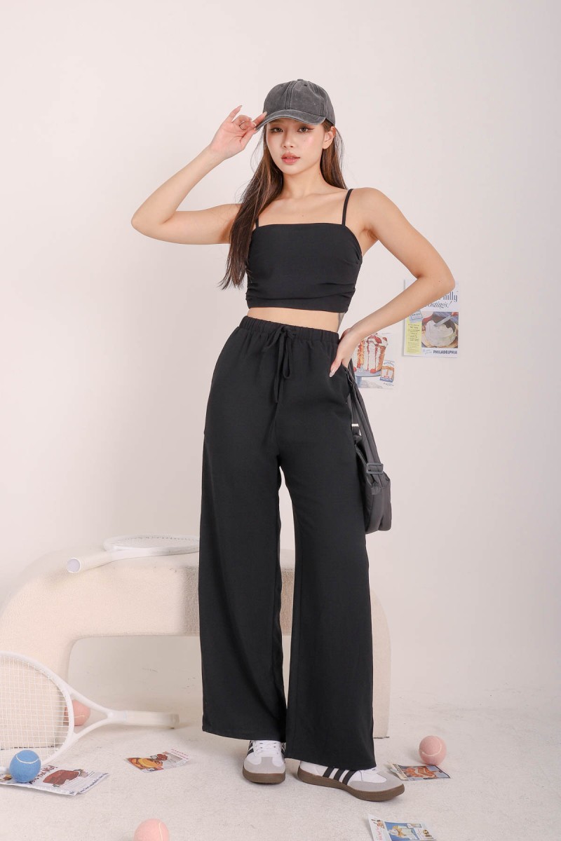 Evie Wide Leg Pants in Black