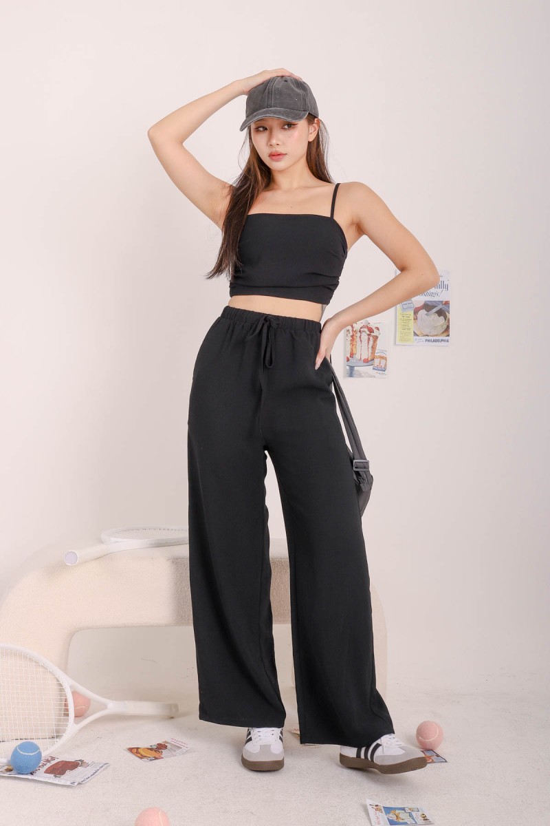 Evie Wide Leg Pants in Black