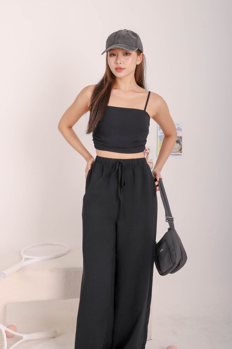 Evie Wide Leg Pants in Black