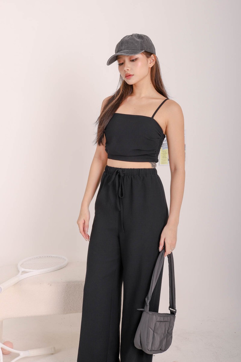 Evie Wide Leg Pants in Black