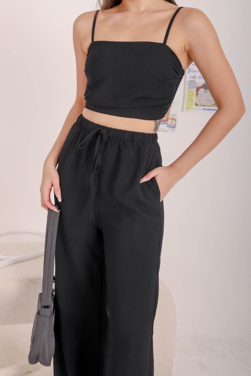 Evie Wide Leg Pants in Black