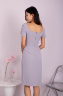 Fiora Notched Dress in Ice Lavender (MY)