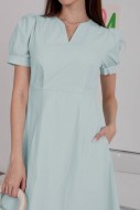 Massie Sleeved Midi Dress in Mint (MY)