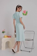 Massie Sleeved Midi Dress in Mint (MY)