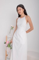 Heidine Halter Lace-Up Maxi in White (MY)