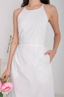 Heidine Halter Lace-Up Maxi in White (MY)