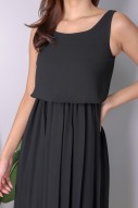 Yeni Pleat Overlay Dress in Black (MY)