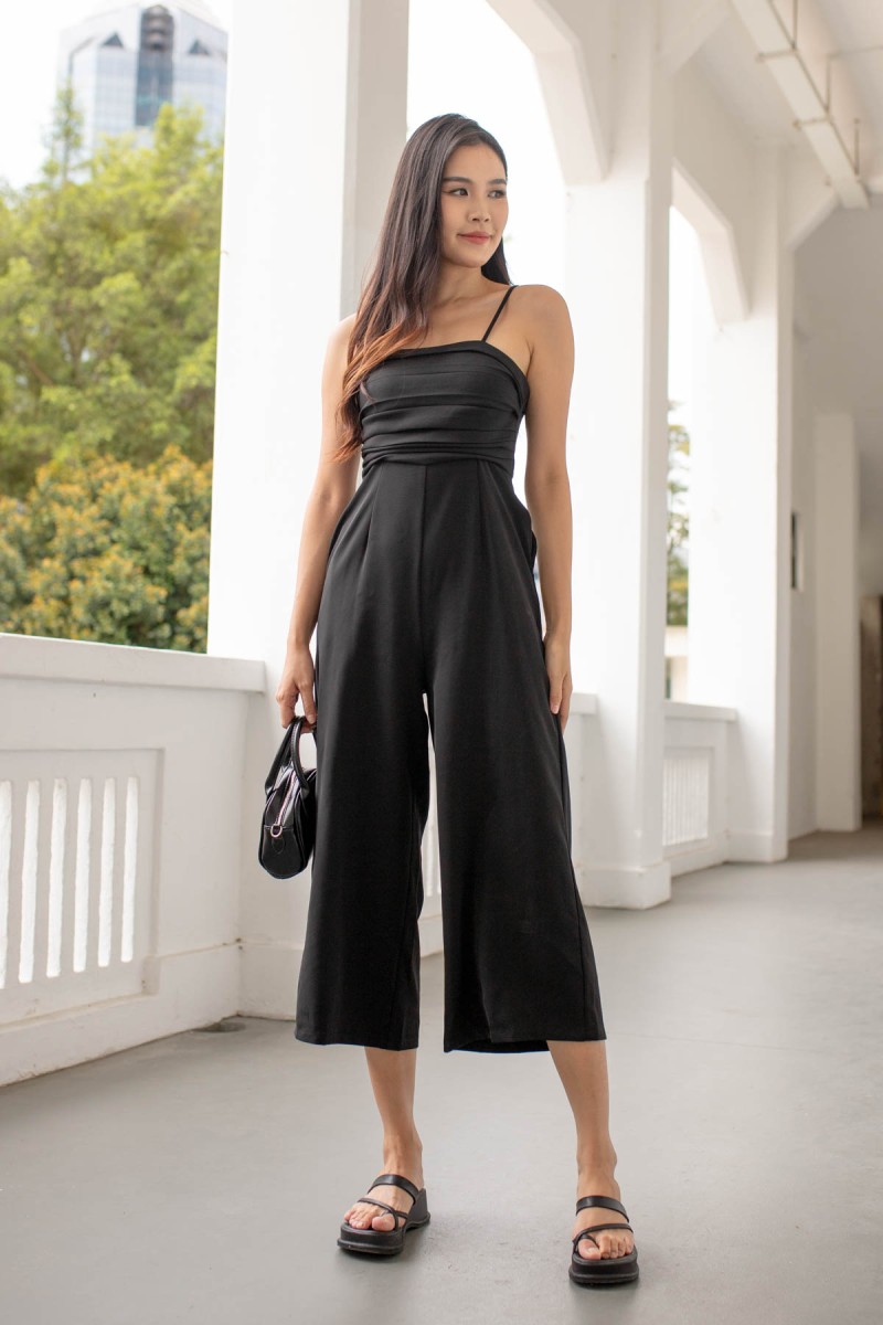 Eslane Pleat Jumpsuit in Black (MY)