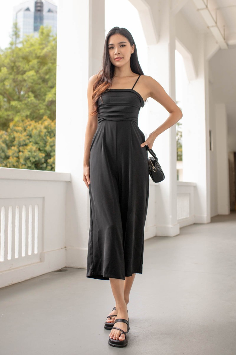 Eslane Pleat Jumpsuit in Black (MY)