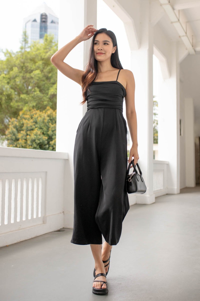 Eslane Pleat Jumpsuit in Black (MY)