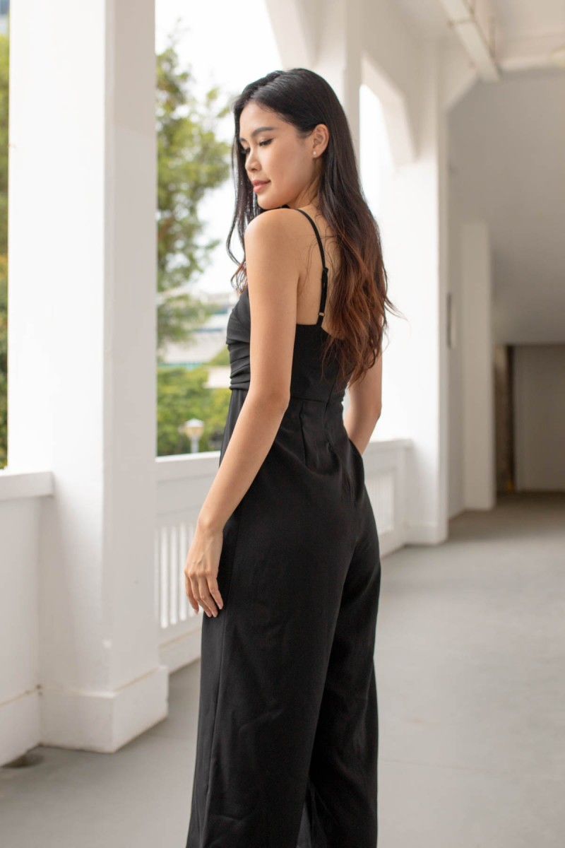 Eslane Pleat Jumpsuit in Black (MY)