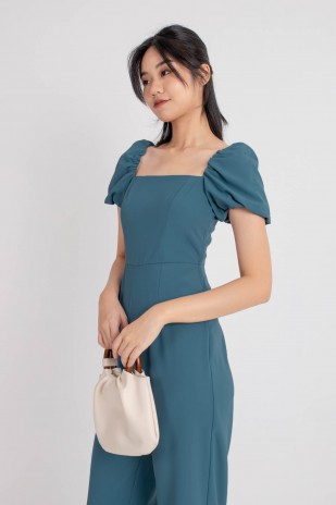 Pierra Puff Jumpsuit in Teal (MY)