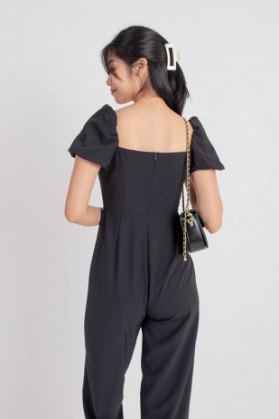 Pierra Puff Jumpsuit in Black (MY)