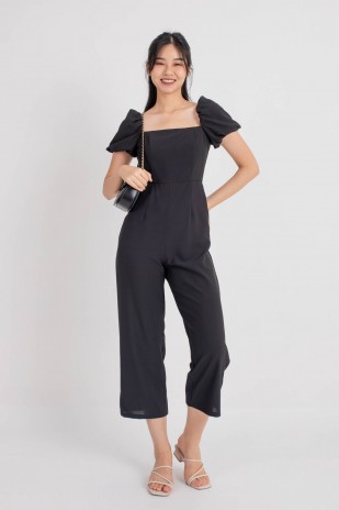 Pierra Puff Jumpsuit in Black (MY)