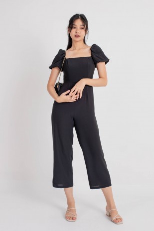 Pierra Puff Jumpsuit in Black (MY)