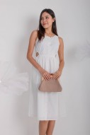 Annsel Cut-Out Button Maxi Dress in White (MY)