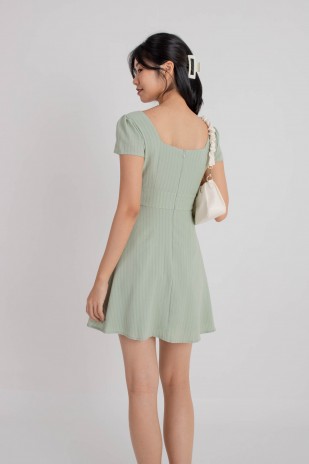 Carline Textured Wrap Dress in Sage (MY)