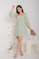 Darian Off-Shoulder Floral Dress in Sage (MY)