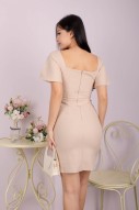 Jeanne Sparkle Flutter Dress in Sand (MY)