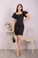 Jeanne Sparkle Flutter Dress in Black (MY)