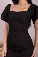 Jeanne Sparkle Flutter Dress in Black (MY)