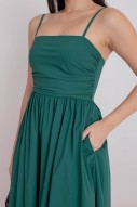 Arbella Ruched Flare Midi Dress in Teal (MY)