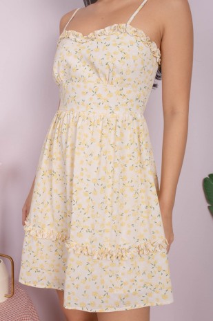 Fernas Floral Ruffle Dress in Yellow (MY)