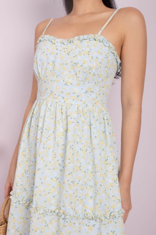 Fernas Floral Ruffle Dress in Blue (MY)