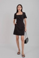 Dianca Square Neck Dress in Black (MY)