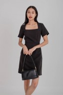 Dianca Square Neck Dress in Black (MY)