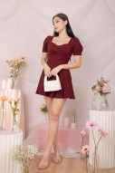 Rhei Wrap Romper in Wine (MY)