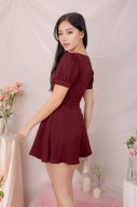 Rhei Wrap Romper in Wine (MY)