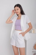 Kester Short-Sleeved Blazer in White (MY)