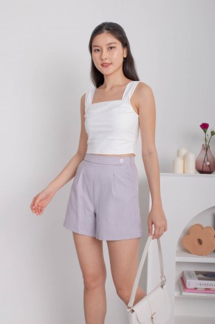 Kemper Side Button Shorts in Lilac (MY)