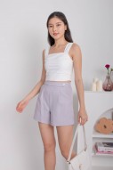 Kemper Side Button Shorts in Lilac (MY)