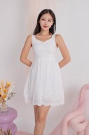 Jaque Broderie Dress in White (MY)