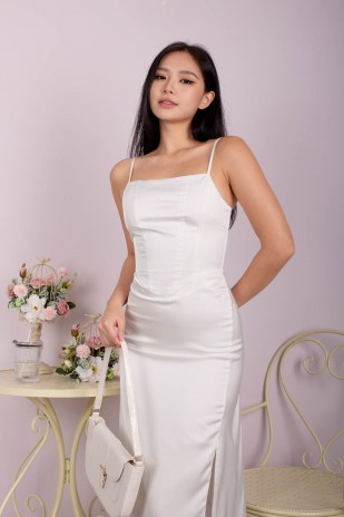 Carmilla Corset Midi Dress in White (MY)