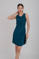 Joanne Ruched Racer Dress in Teal (MY)