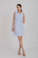 Joanne Ruched Racer Dress in Blue (MY)