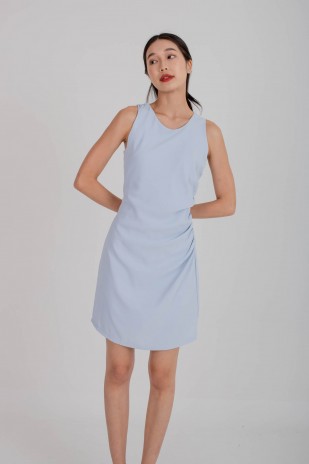 Joanne Ruched Racer Dress in Blue (MY)