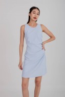 Joanne Ruched Racer Dress in Blue (MY)