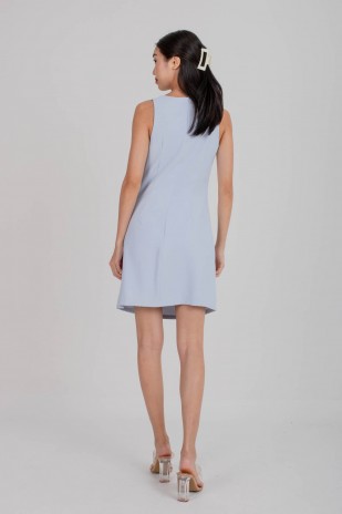 Joanne Ruched Racer Dress in Blue (MY)