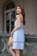 Cohall Textured V-Neck Dress in Blue (MY)