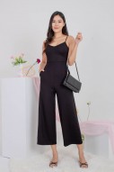 Kole Padded V-Neck Jumpsuit in Black (MY)