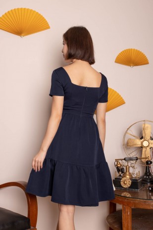 Brigetta Tiered Dress in Navy (MY)