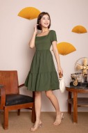 Brigetta Tiered Dress in Olive (MY)