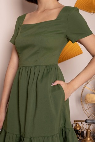 Brigetta Tiered Dress in Olive (MY)